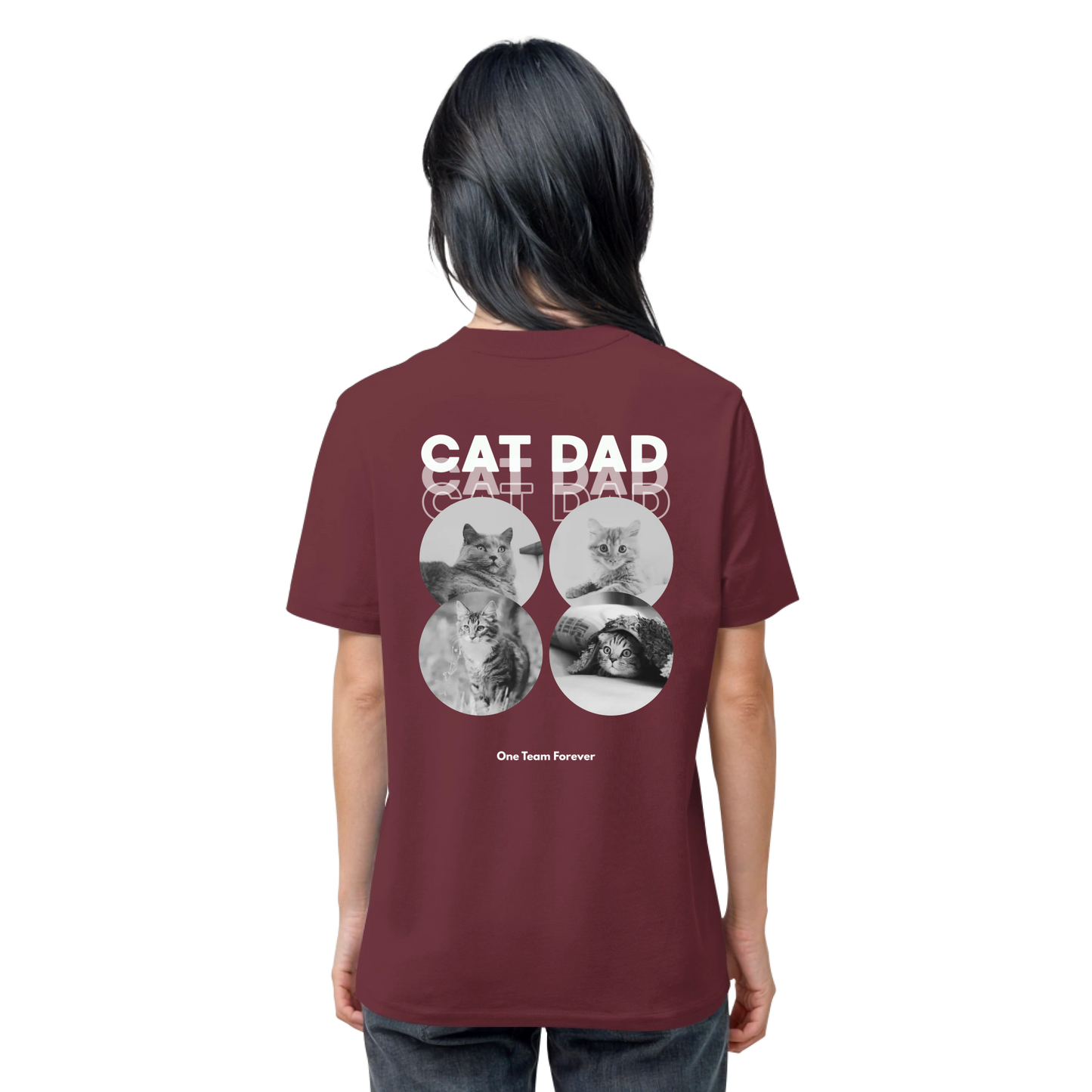 Cat MOM & Cat DAD - One Team Forever - Unisex Shirt personalisierbar mit Katze