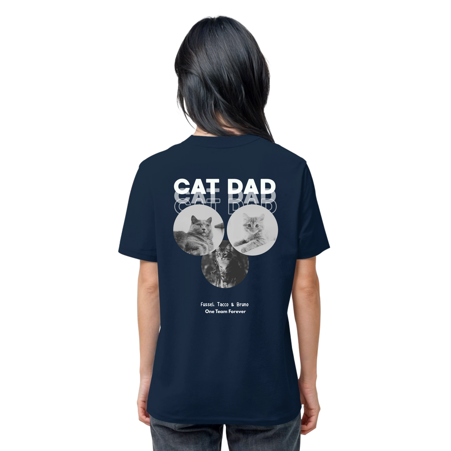 Cat MOM & Cat DAD - One Team Forever - Unisex Shirt personalisierbar mit Katze