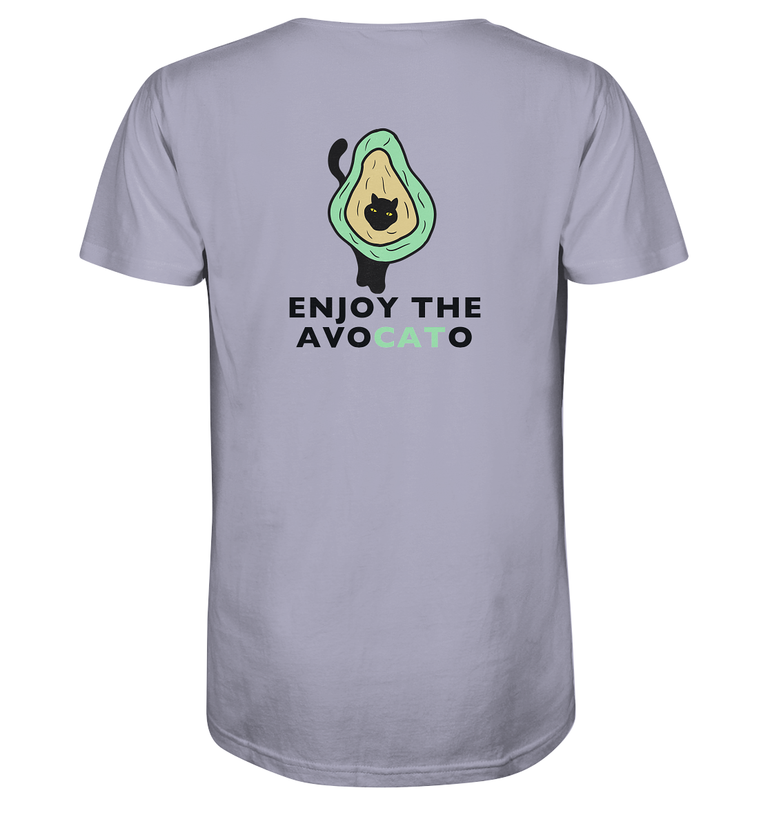 T-Shirt "Enjoy the Avocato" – in Bio-Qualität mit Avocado und Katze