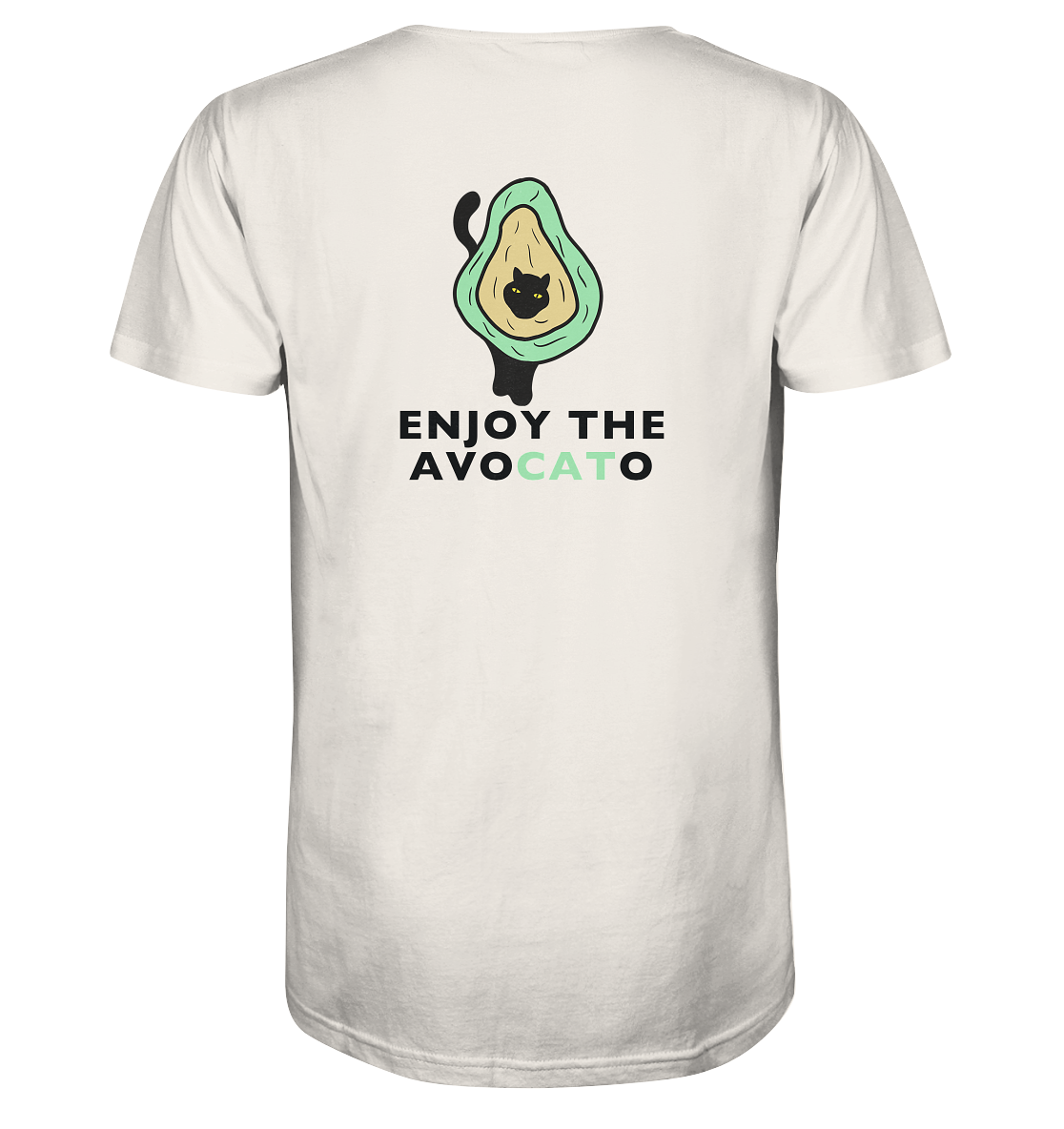 T-Shirt "Enjoy the Avocato" – in Bio-Qualität mit Avocado und Katze