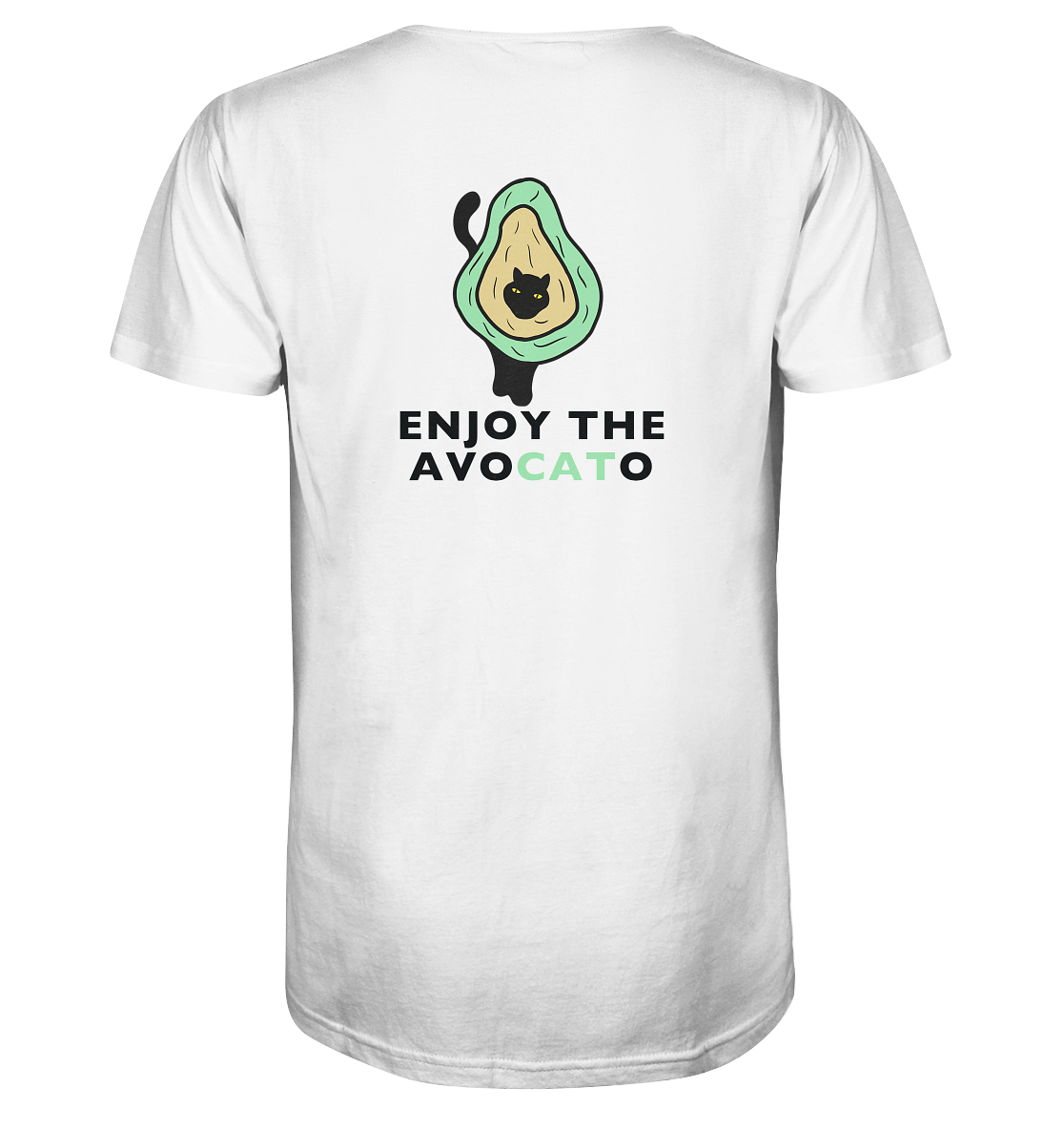 T-Shirt "Enjoy the Avocato" – in Bio-Qualität mit Avocado und Katze