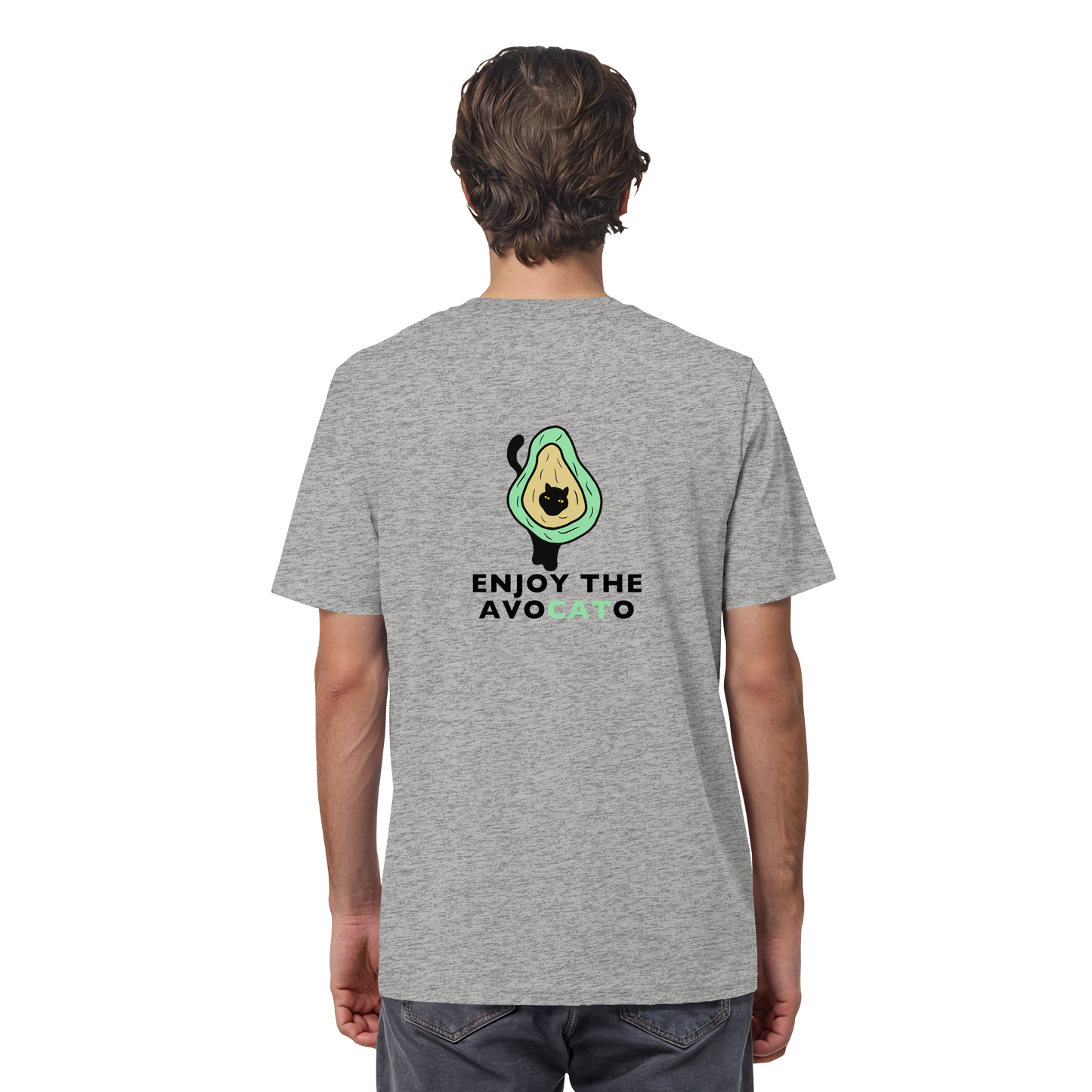 T-Shirt "Enjoy the Avocato" – in Bio-Qualität mit Avocado und Katze
