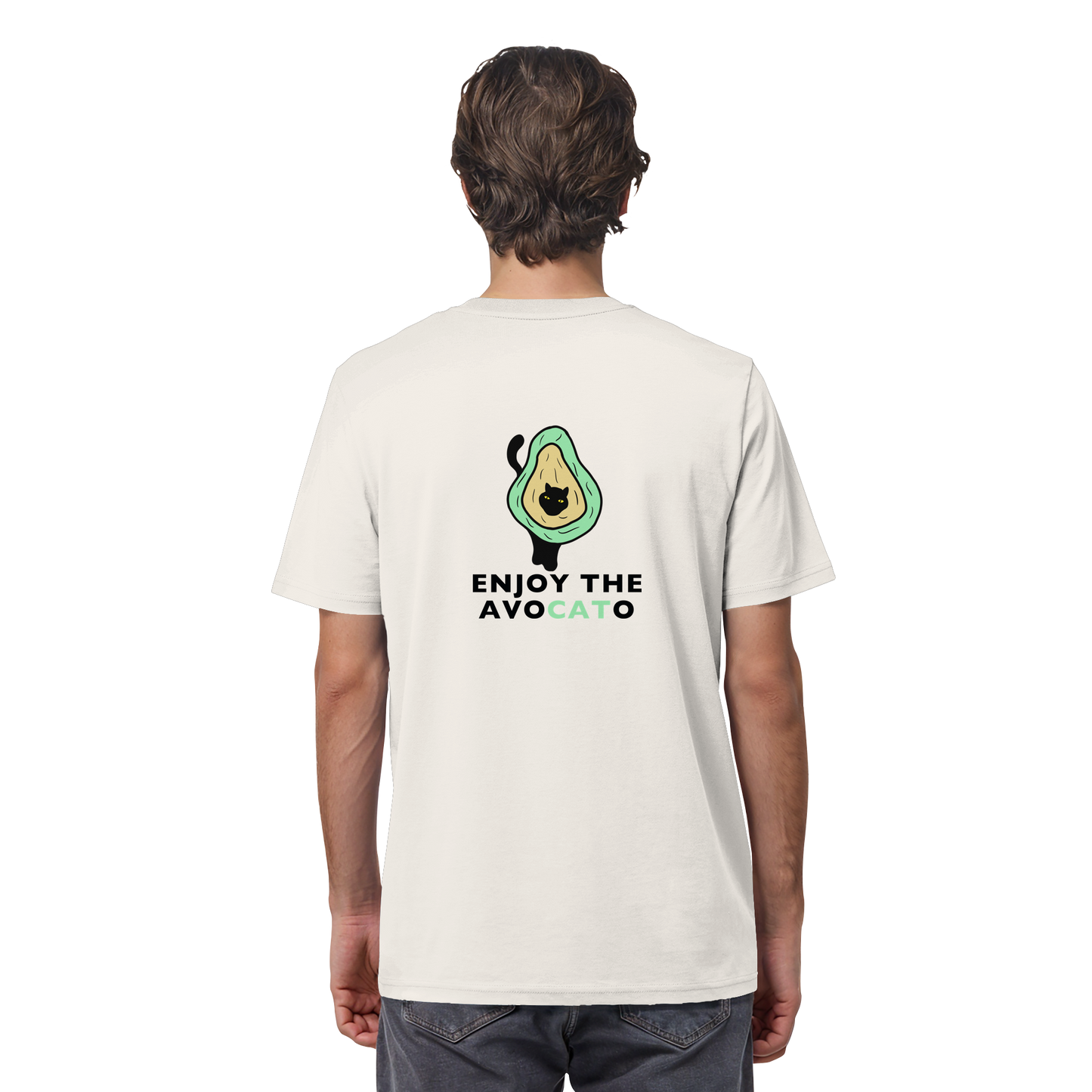 T-Shirt "Enjoy the Avocato" – in Bio-Qualität mit Avocado und Katze