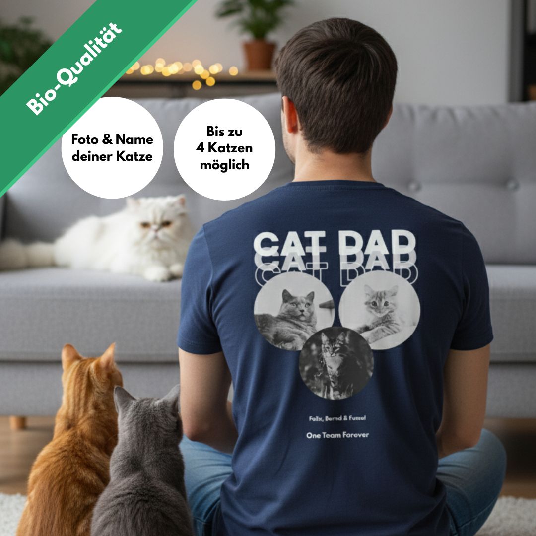 Cat MOM & Cat DAD - One Team Forever - Unisex Shirt personalisierbar mit Katze