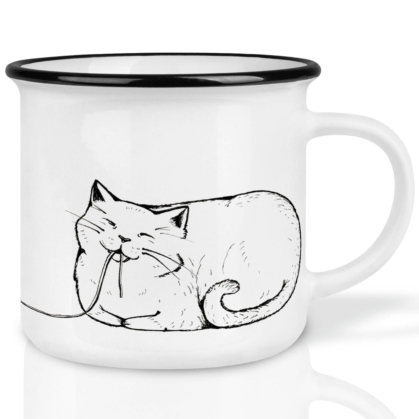 Tasse mit Katze aus Keramik "Pastakatze"