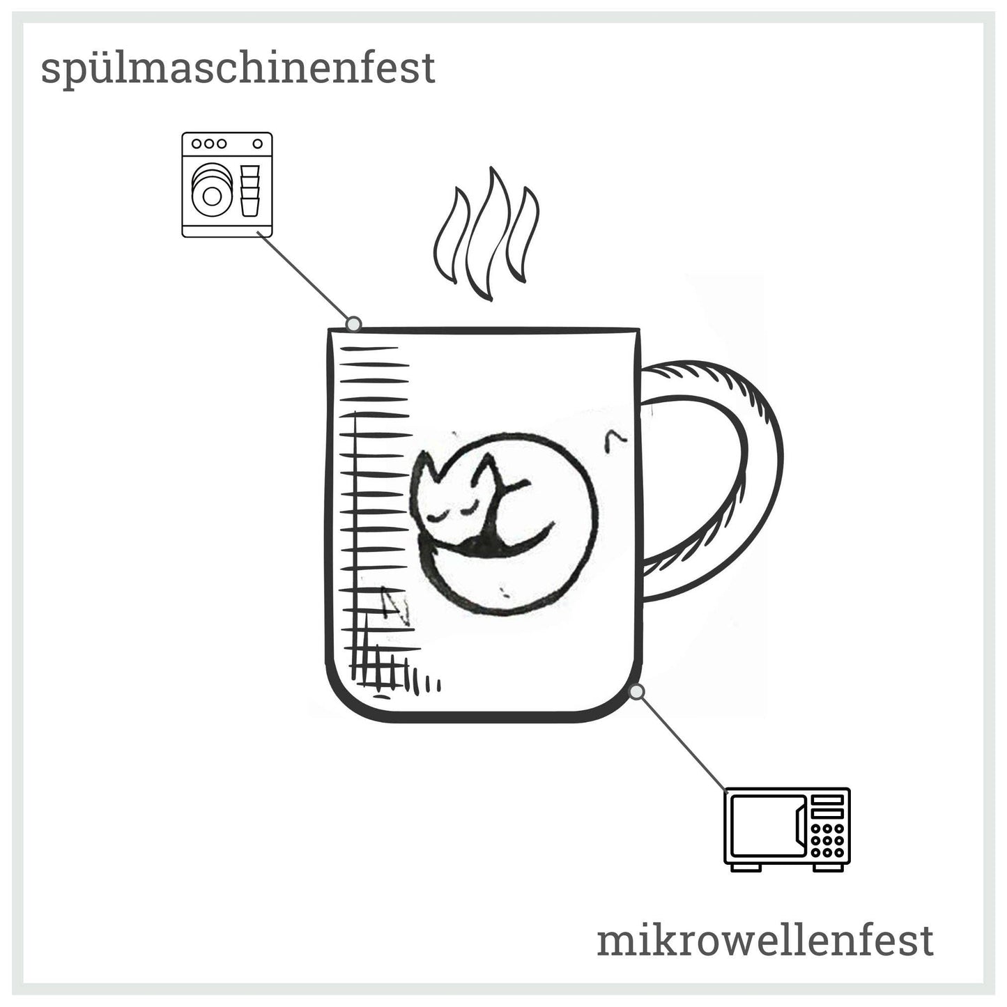 Tasse mit Katze aus Keramik "Pastakatze"