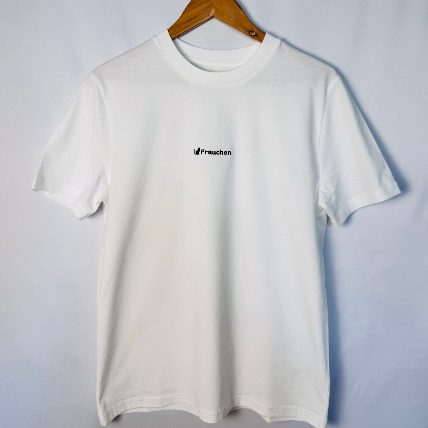 Besticktes T-Shirt mit Katze & Statement "Frauchen"