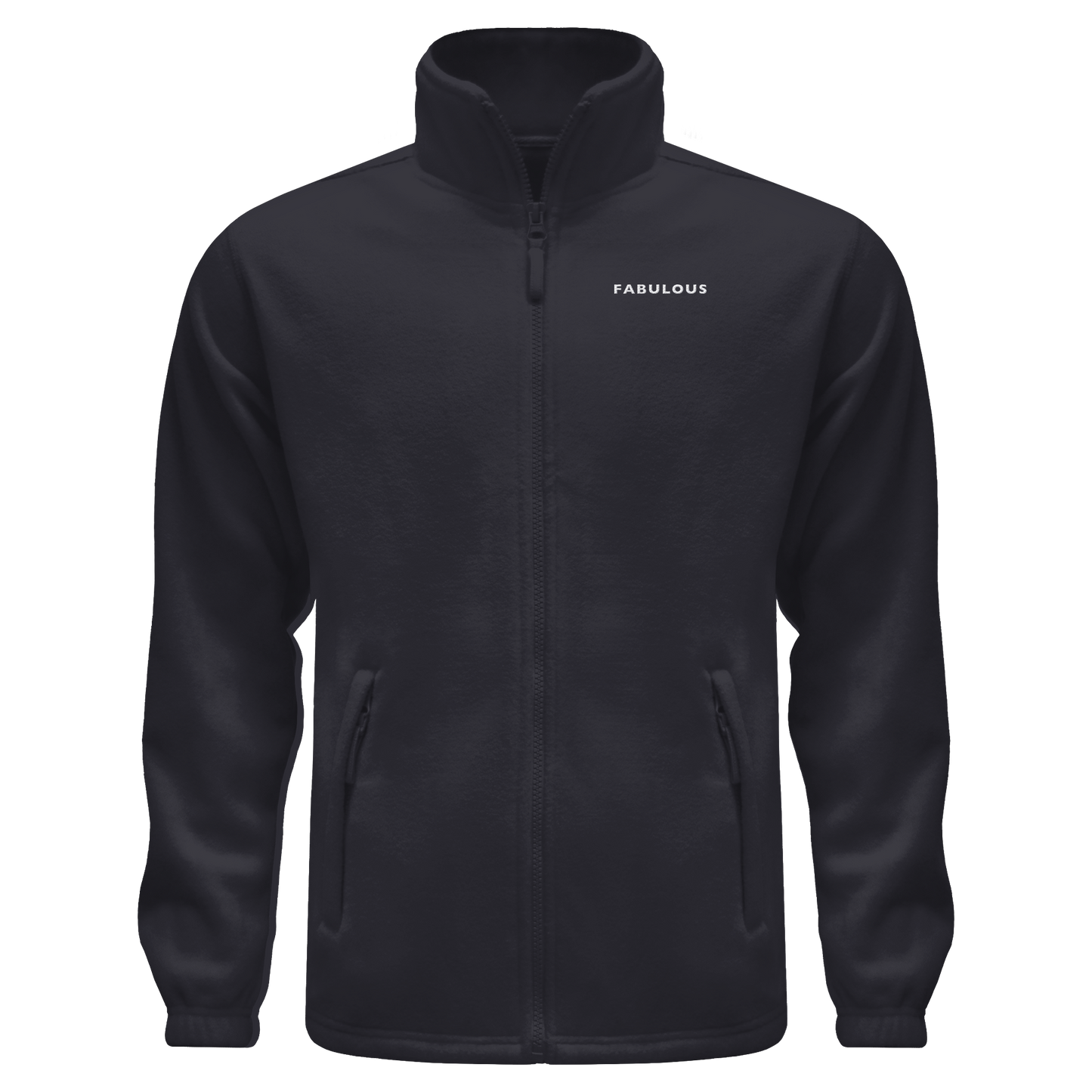 Bestickte Statement Fleecejacke "FABULOUS" (Weißer Schriftzug)