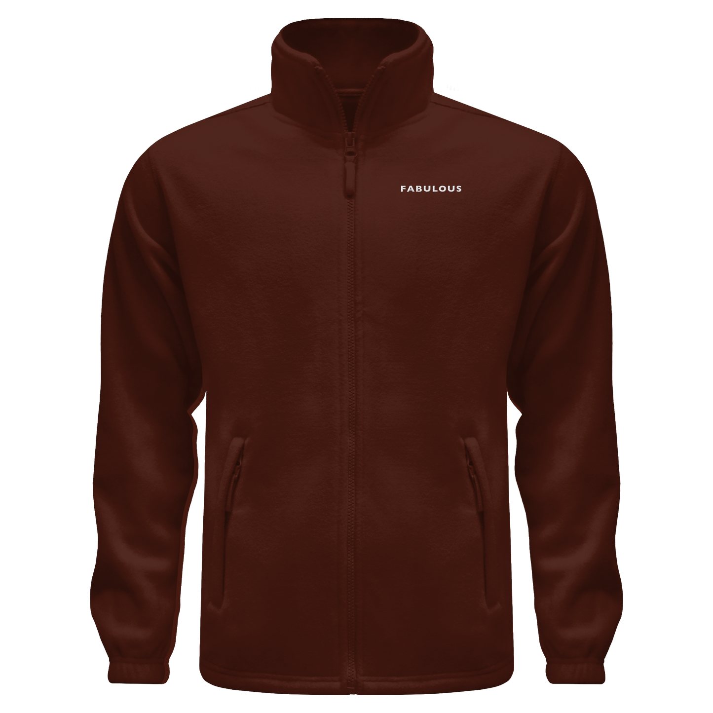 Bestickte Statement Fleecejacke "FABULOUS" (Weißer Schriftzug)