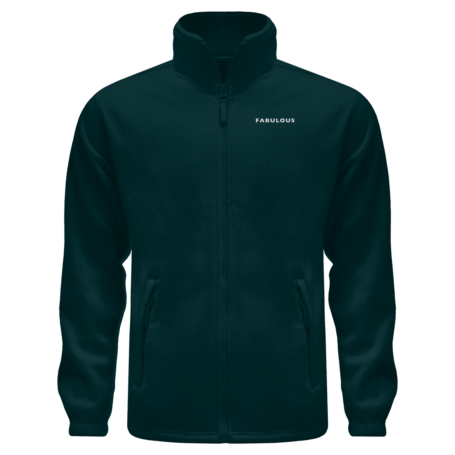 Bestickte Statement Fleecejacke "FABULOUS" (Weißer Schriftzug)