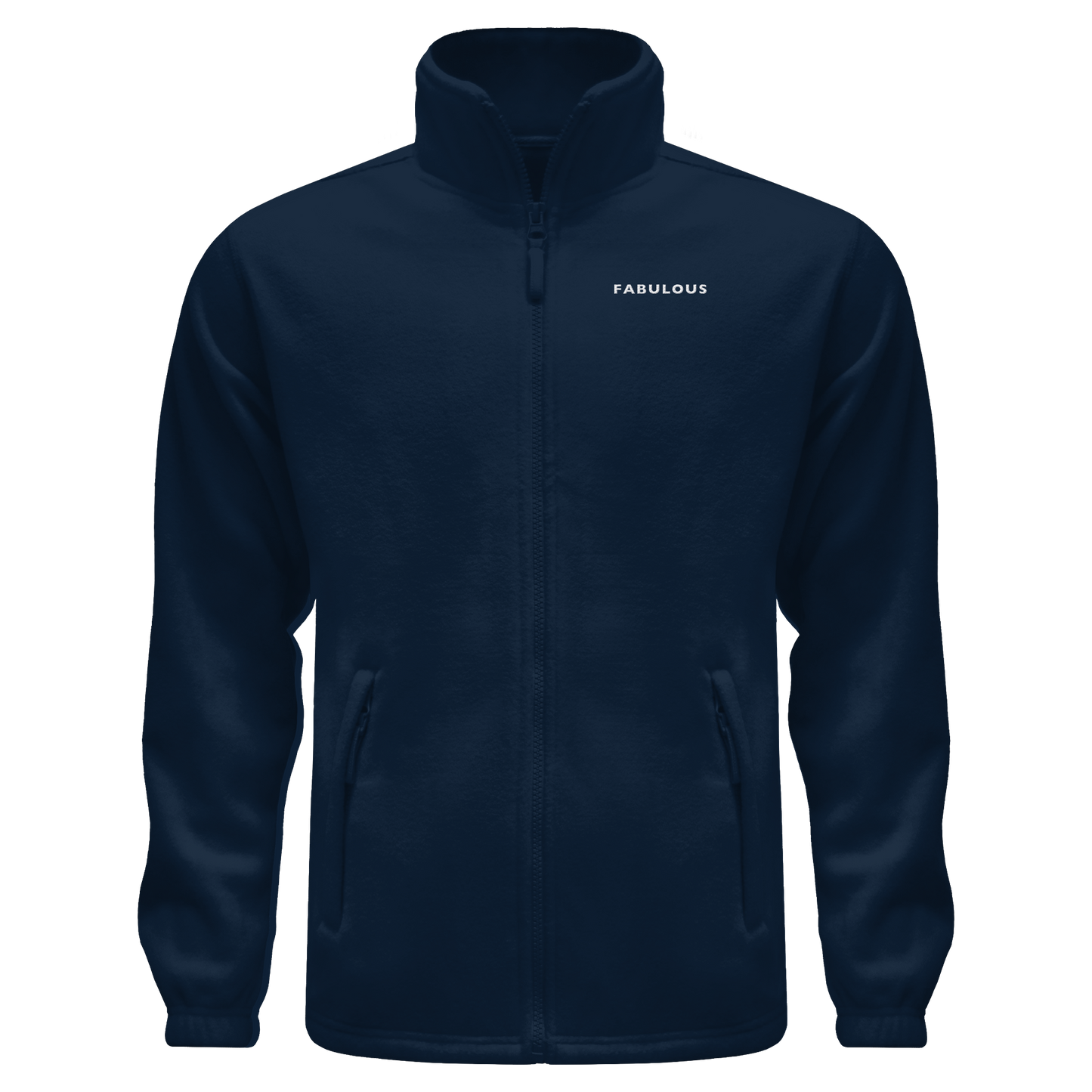 Bestickte Statement Fleecejacke "FABULOUS" (Weißer Schriftzug)