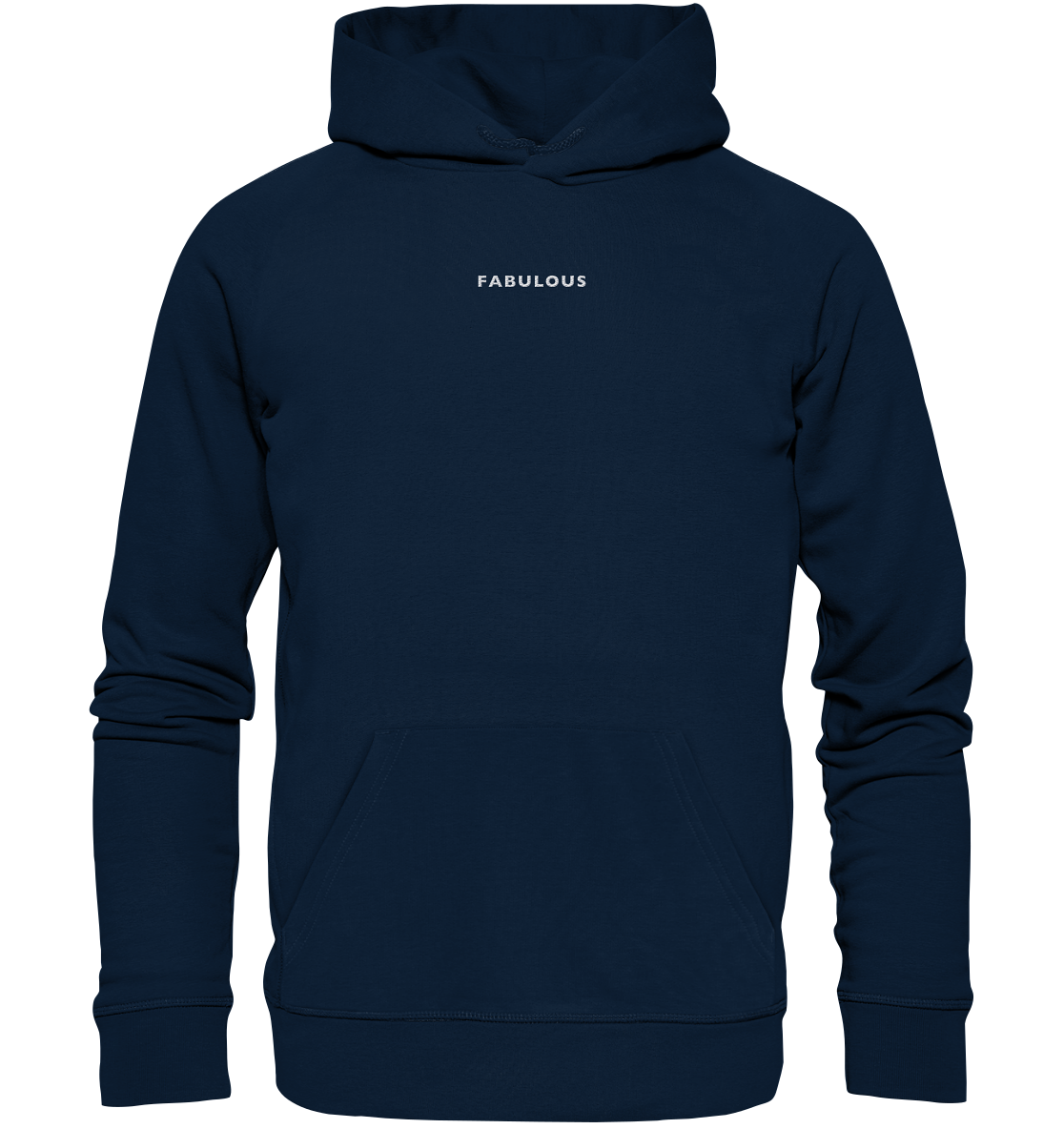 Bestickter Statement Hoodie "FABULOUS" aus Bio-Baumwolle & recyceltem Garn (Weißer Schriftzug)
