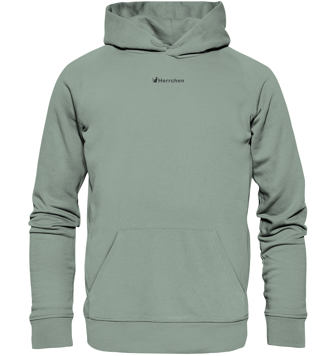 Hoodie bestickt mit Katze und Statement Spruch "Herrchen"