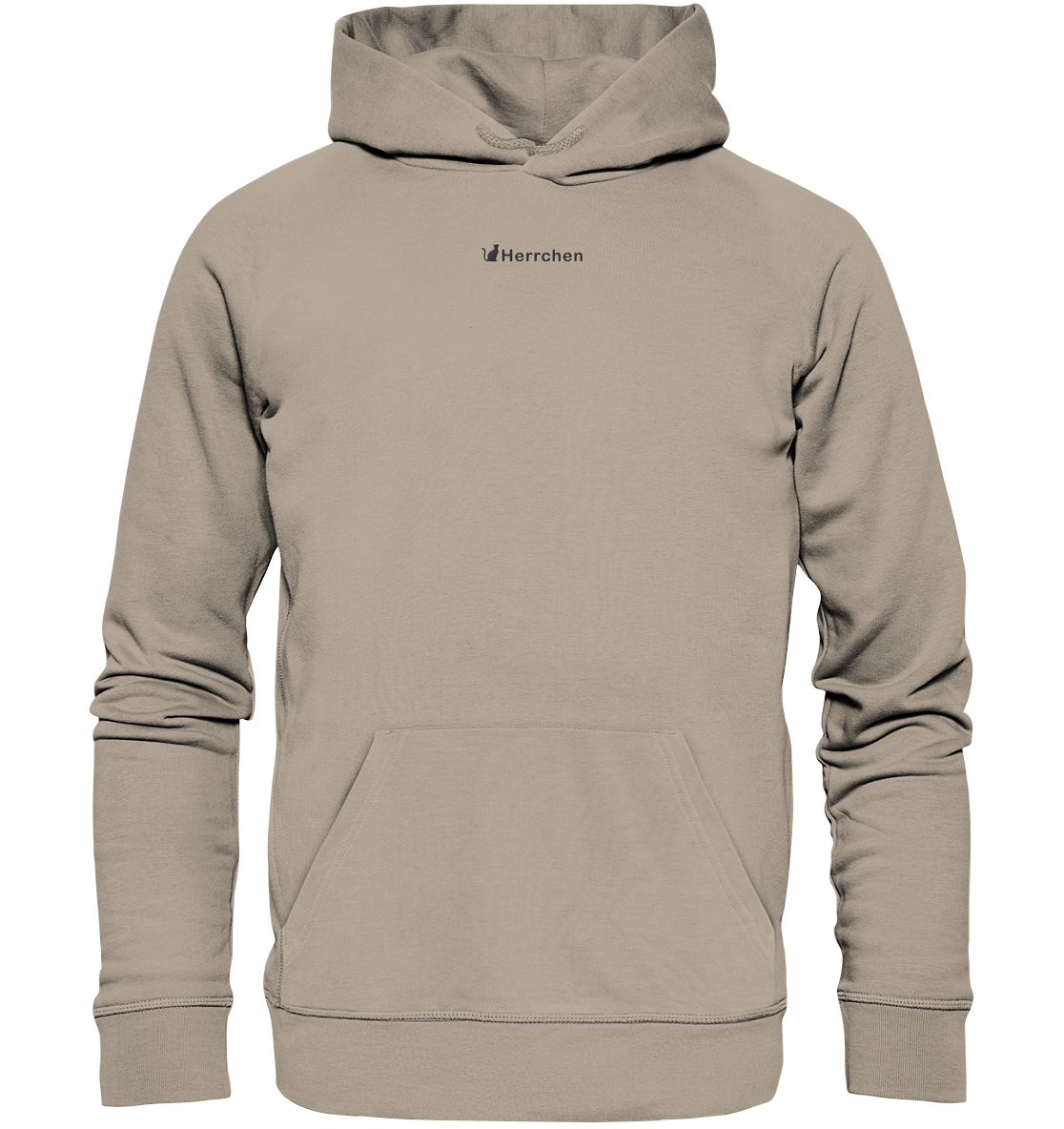 Hoodie bestickt mit Katze und Statement Spruch "Herrchen"