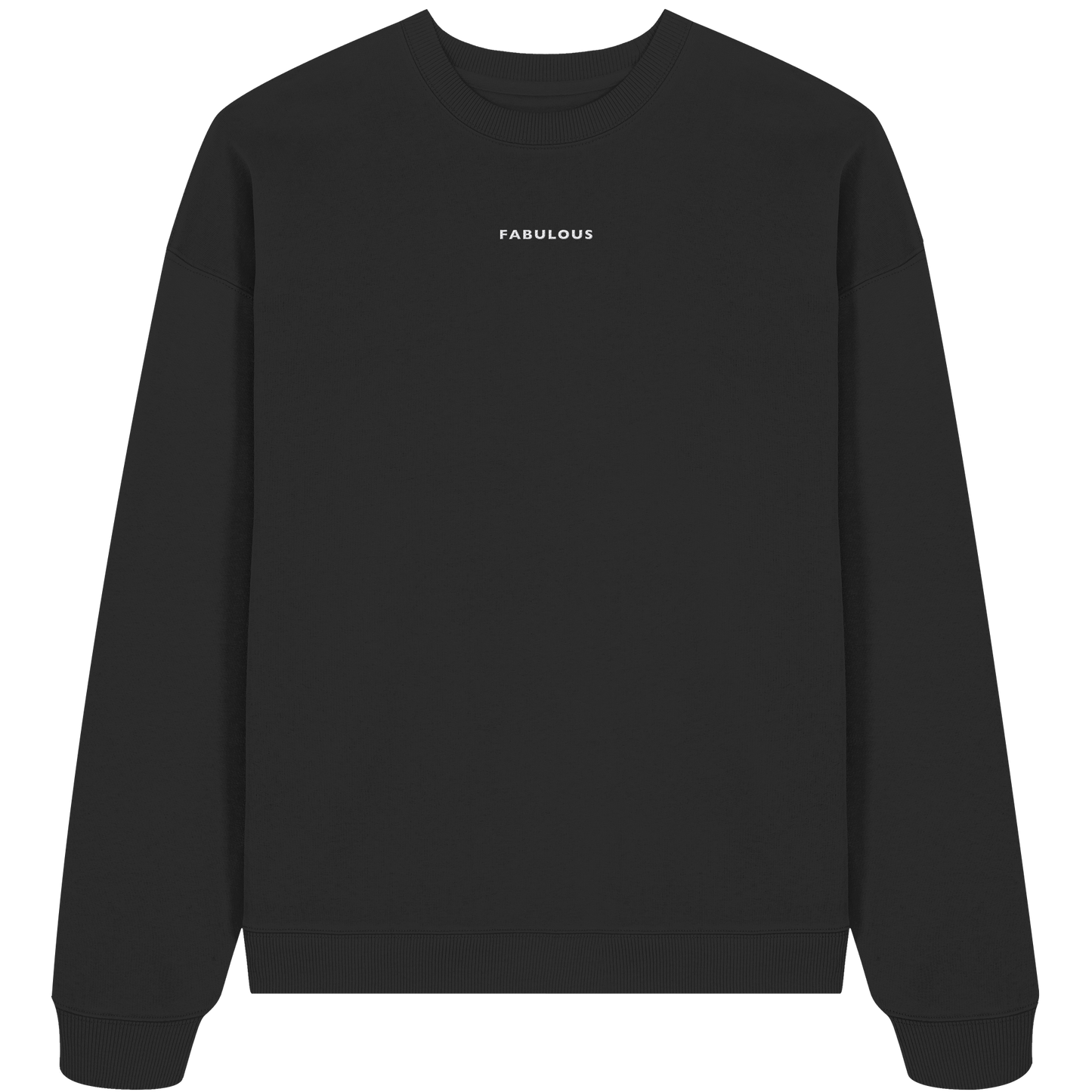 Besticktes Statement Sweatshirt "FABULOUS" aus Bio-Baumwolle & recyceltem Garn (Weißer Schriftzug)