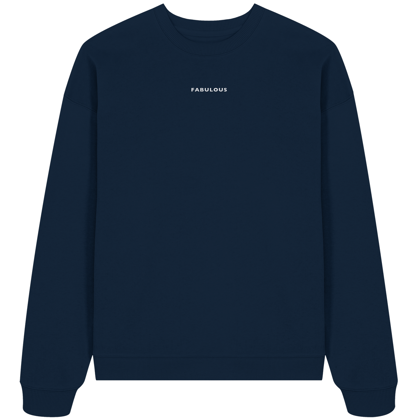 Besticktes Statement Sweatshirt "FABULOUS" aus Bio-Baumwolle & recyceltem Garn (Weißer Schriftzug)