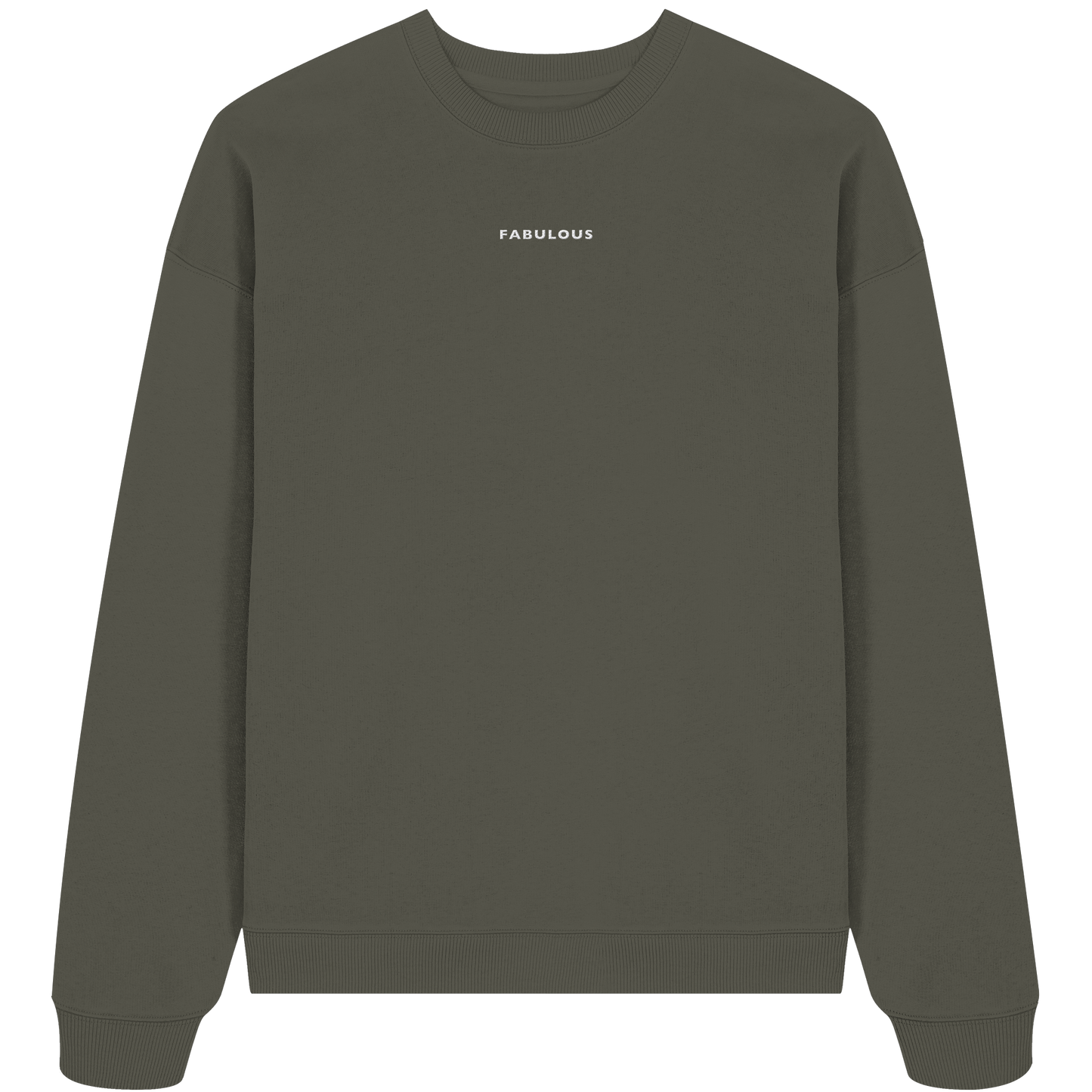 Besticktes Statement Sweatshirt "FABULOUS" aus Bio-Baumwolle & recyceltem Garn (Weißer Schriftzug)