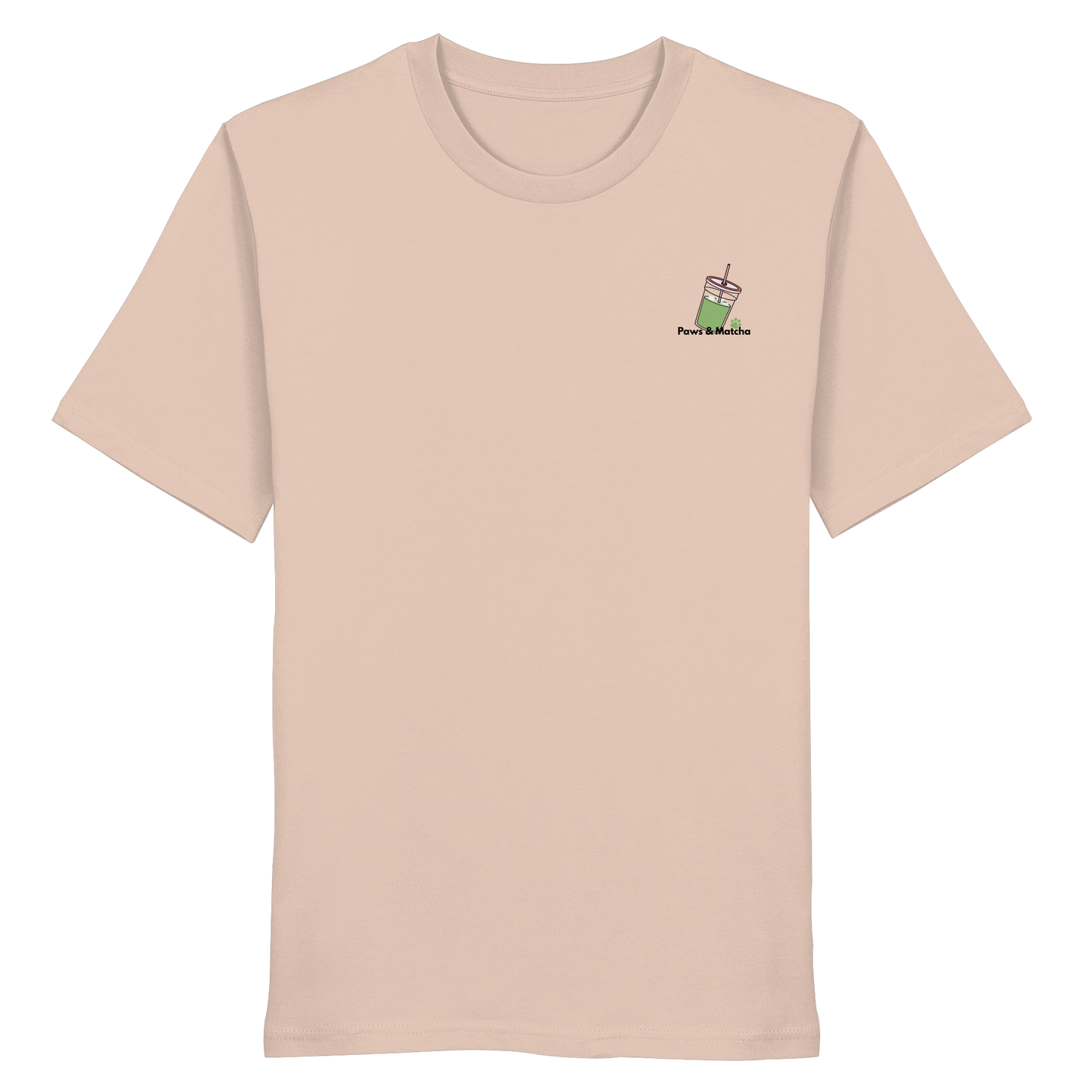 Personalisierbares Unisex T-Shirt "Paws & Matcha"