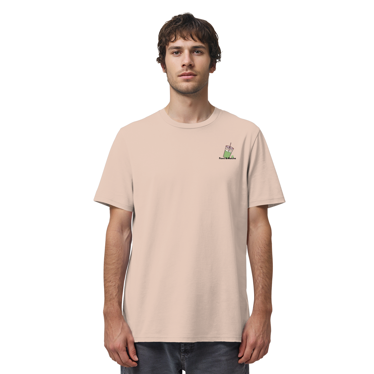 Personalisierbares Unisex T-Shirt "Paws & Matcha"