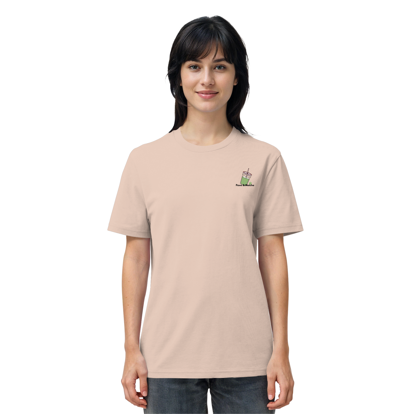 Personalisierbares Unisex T-Shirt "Paws & Matcha"