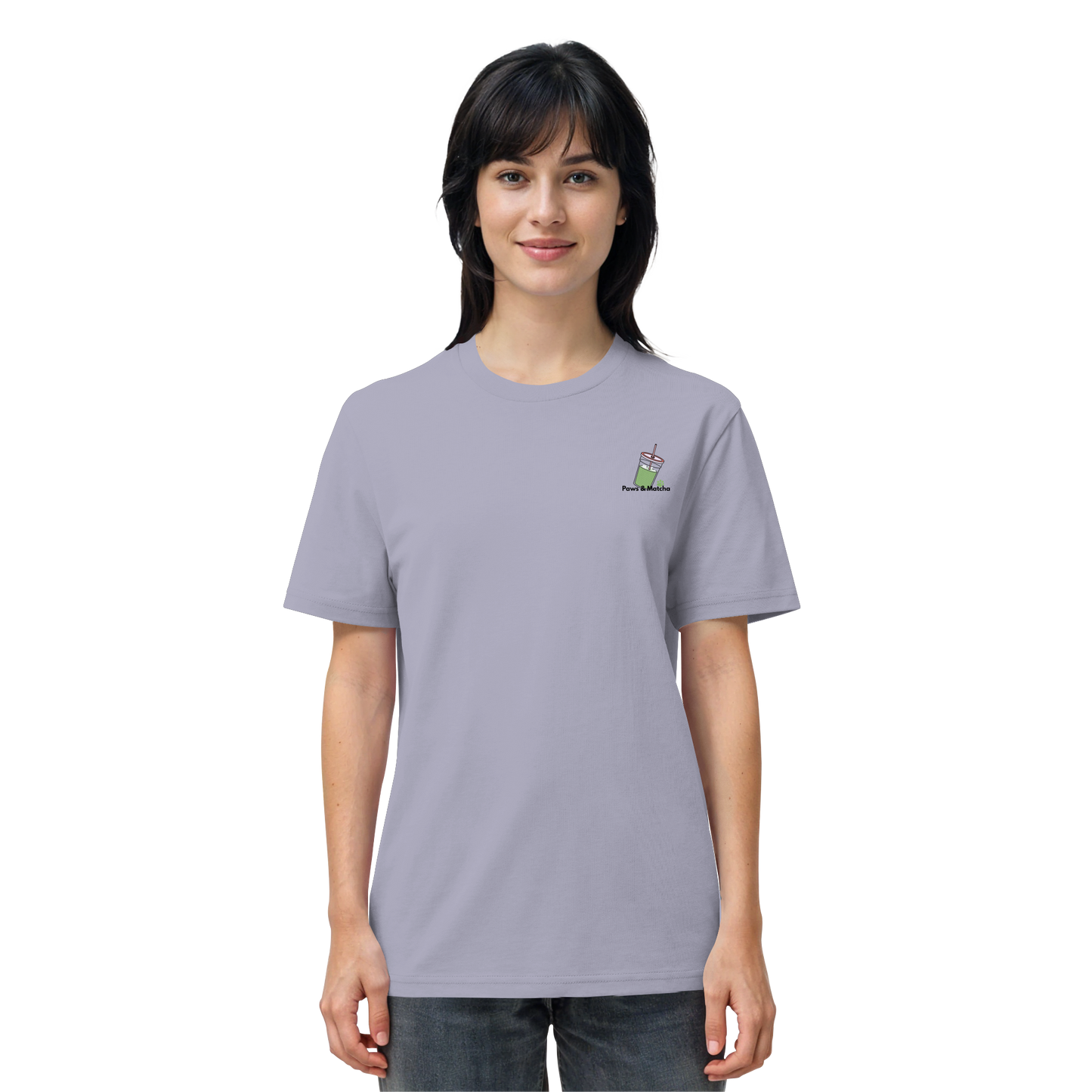 Personalisierbares Unisex T-Shirt "Paws & Matcha"