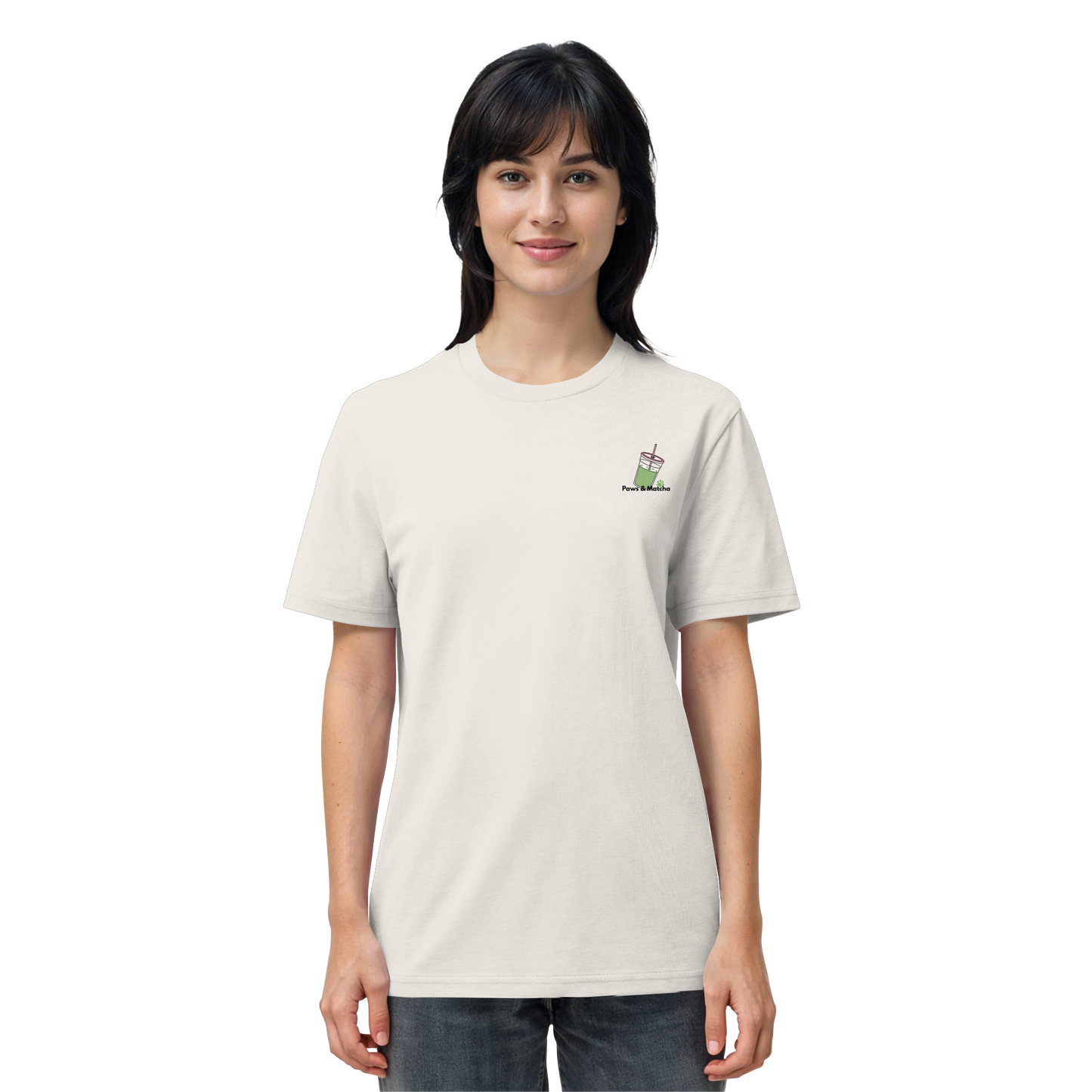Personalisierbares Unisex T-Shirt "Paws & Matcha"