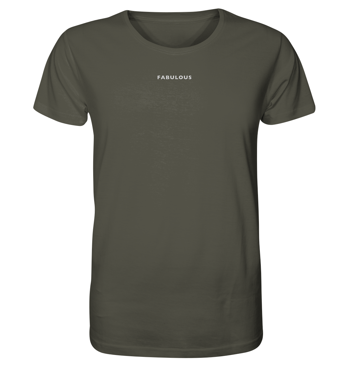 Besticktes Statement T-Shirt "FABULOUS" aus Bio-Baumwolle & recyceltem Garn (Weißer Schriftzug)