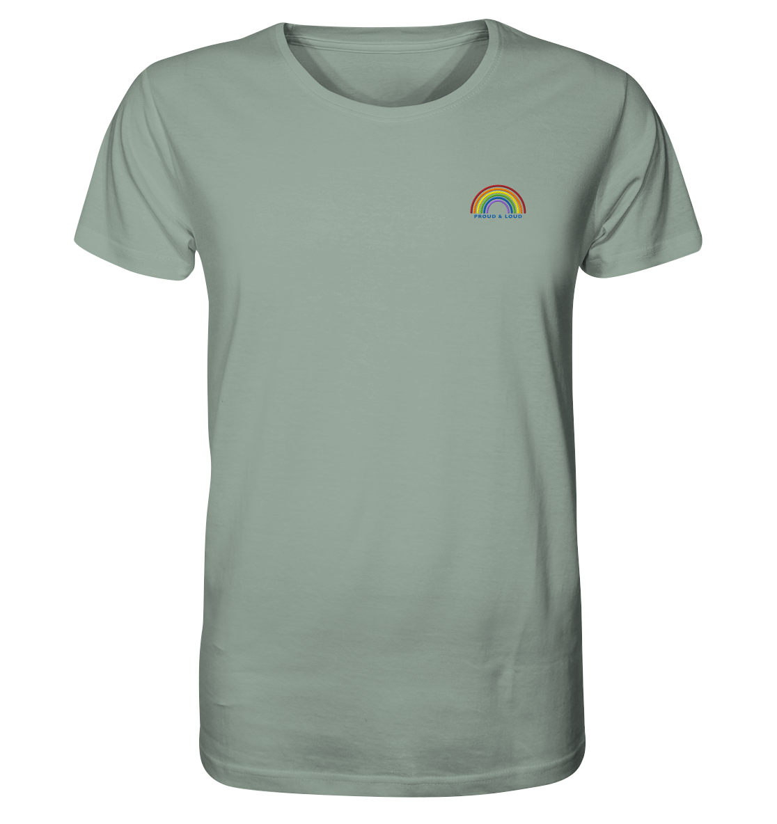 Liebevoll besticktes T-Shirt Regenbogen Pride Kollektion "Proud & Loud"