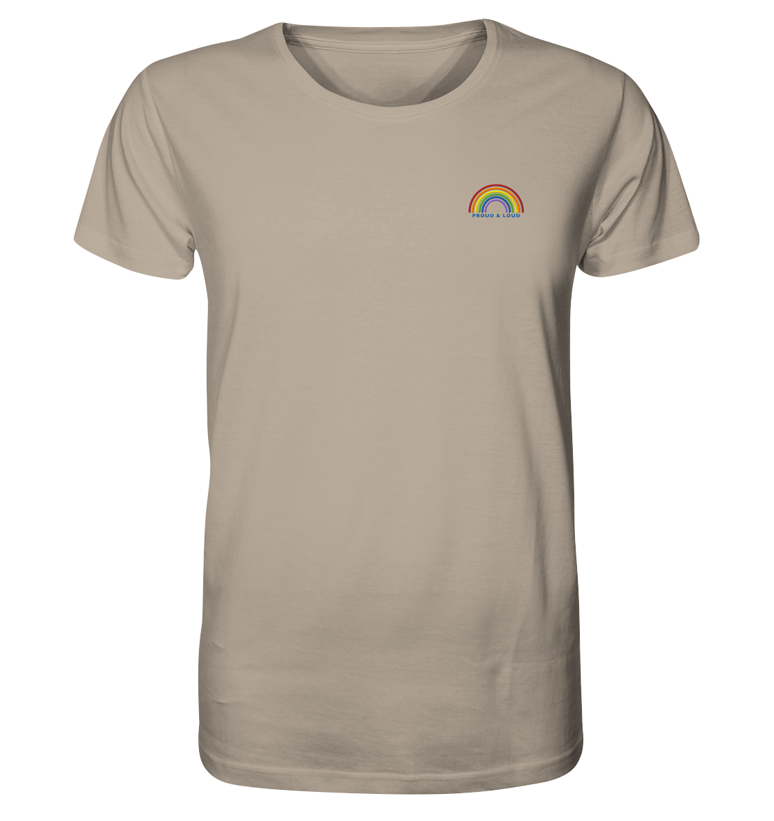 Liebevoll besticktes T-Shirt Regenbogen Pride Kollektion "Proud & Loud"