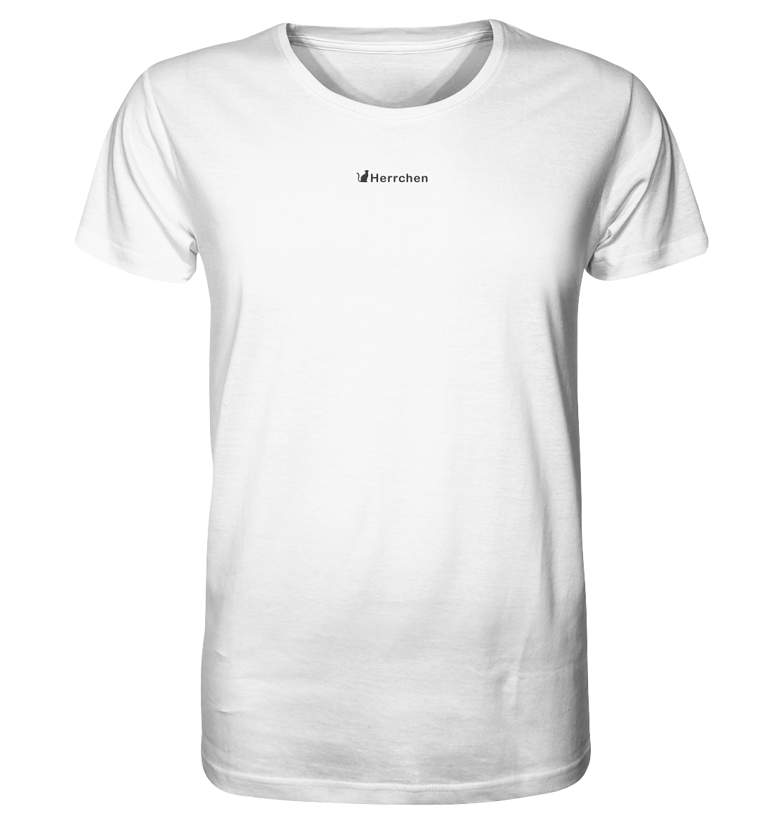 Besticktes T-Shirt mit Katze und Statement Spruch "Herrchen"
