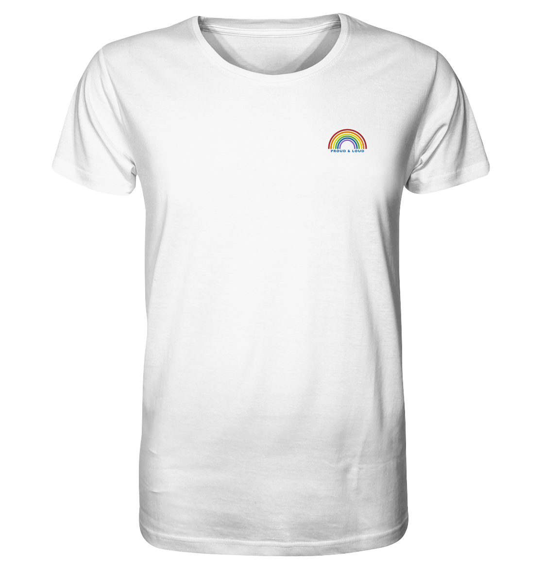 Liebevoll besticktes T-Shirt Regenbogen Pride Kollektion "Proud & Loud"