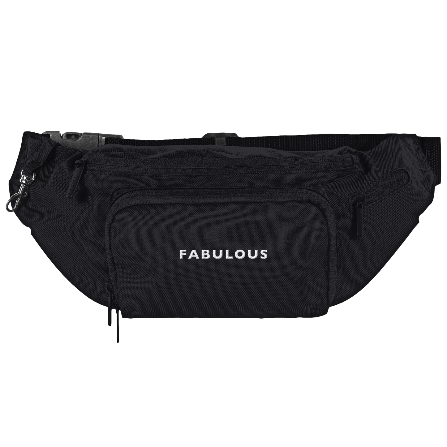 Bestickter Statement Shoulder Crossbody Bag "FABULOUS" (Weißer Schriftzug)