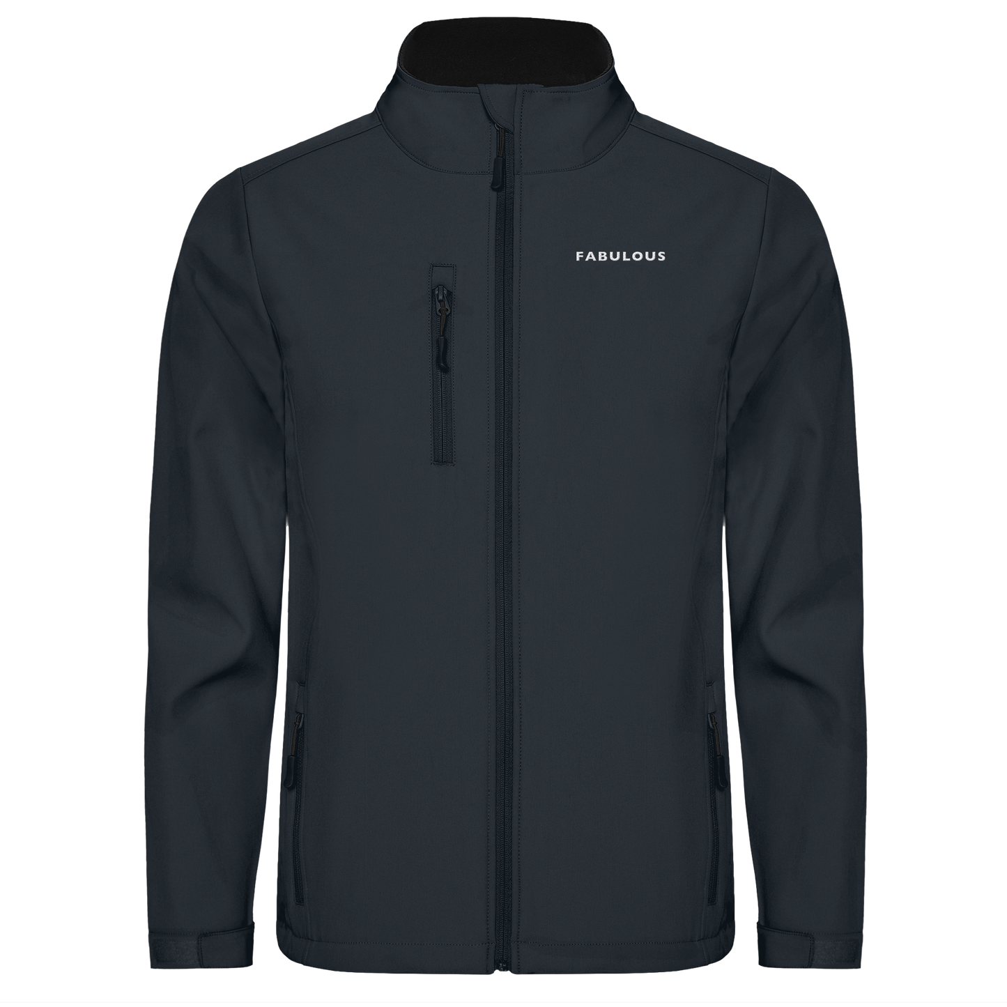 Bestickte Statement Softshell Jacke "FABULOUS" (Weißer Schriftzug)
