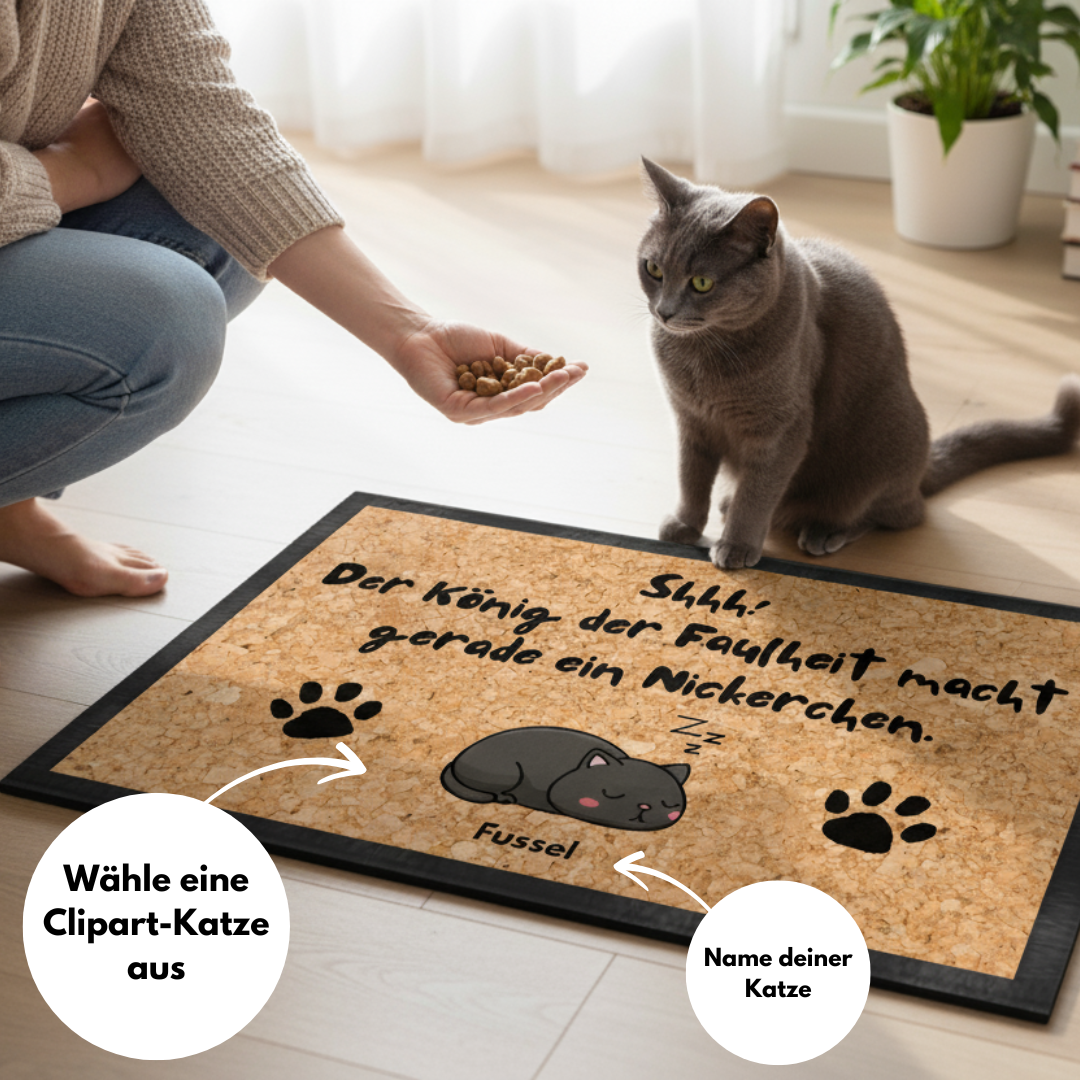 Fußmatte "Shhh" mit personalisierbarer Clipart-Katze