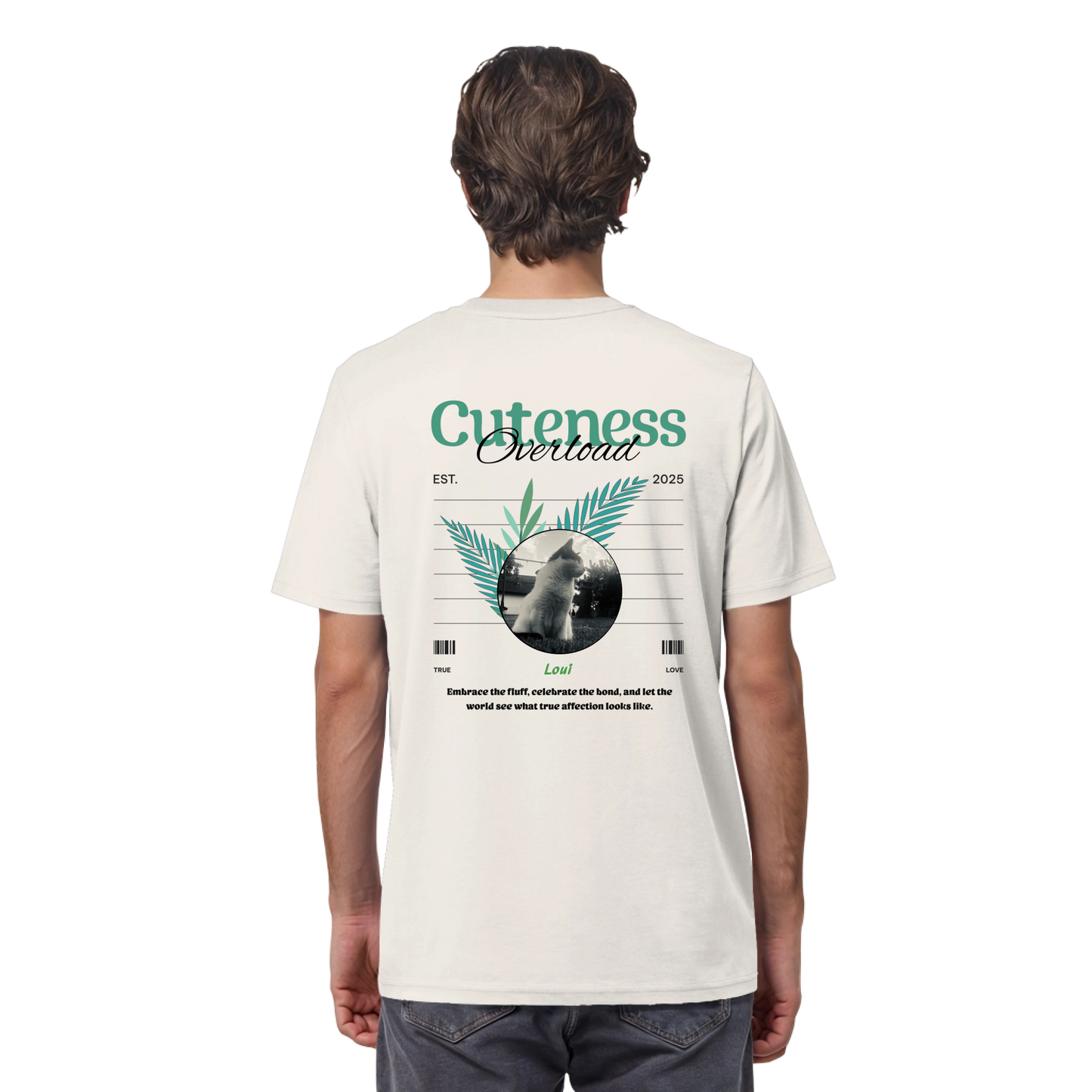 Personalisierbares Unisex T-Shirt mit Katze "Cuteness Overload"