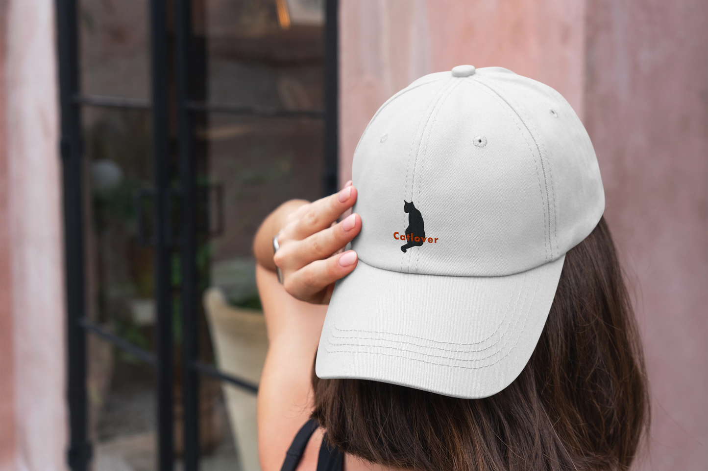 muetze-mit-katzenmotiv-catlover-rot