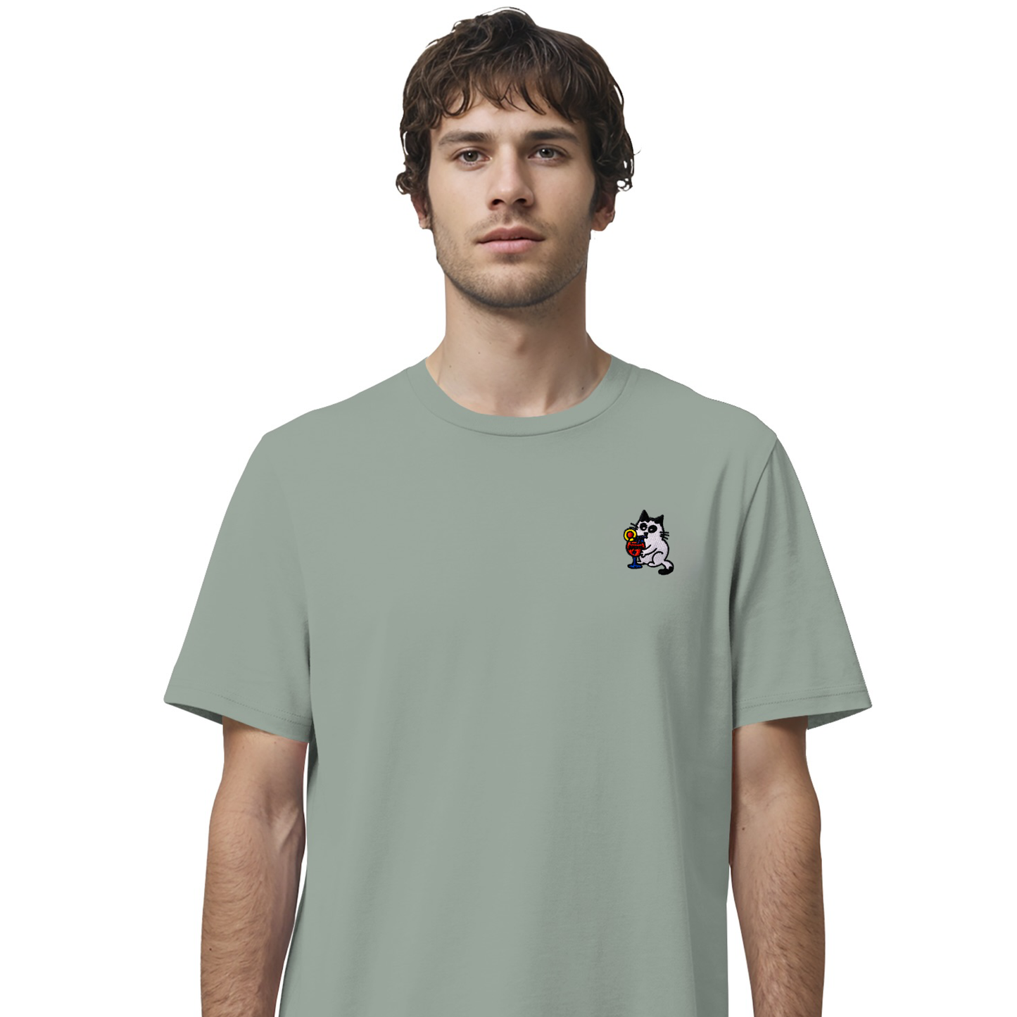 T-Shirt Aperol - Katze in Premium Bio-Qualität und hochwertiger Bestickung