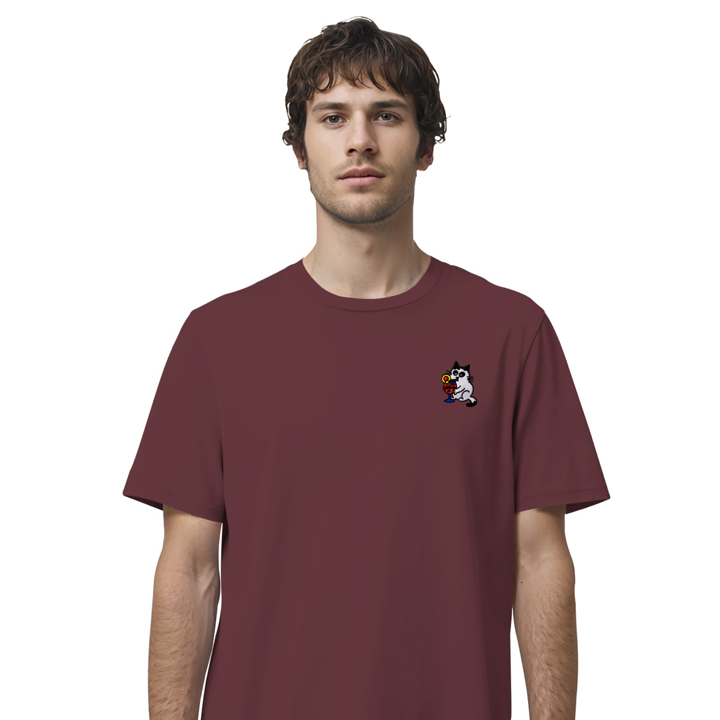 T-Shirt Aperol - Katze in Premium Bio-Qualität und hochwertiger Bestickung