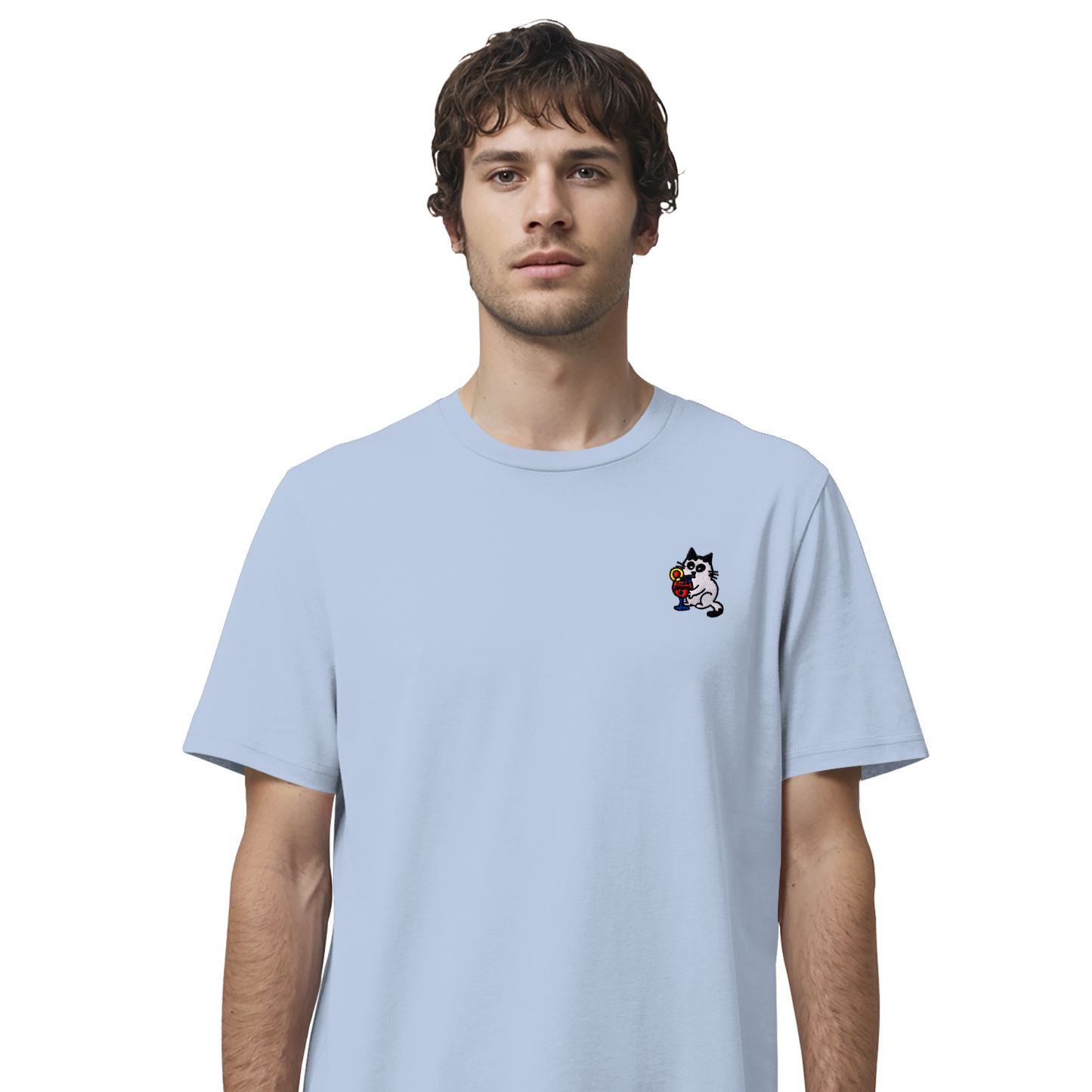T-Shirt Aperol - Katze in Premium Bio-Qualität und hochwertiger Bestickung