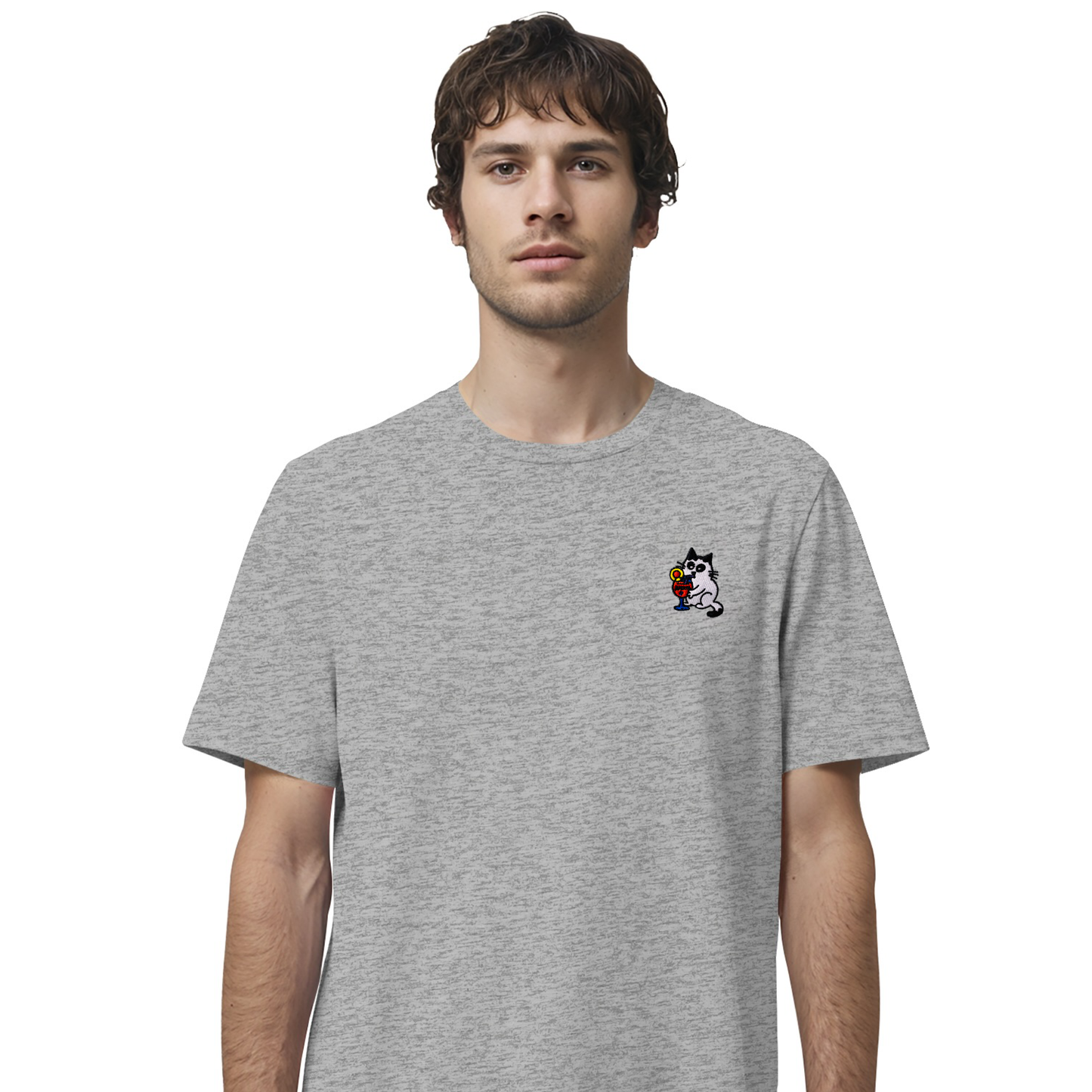 T-Shirt Aperol - Katze in Premium Bio-Qualität und hochwertiger Bestickung