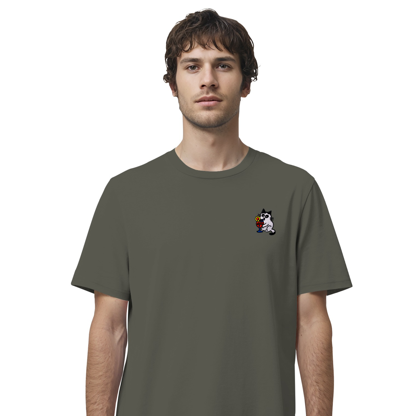 T-Shirt Aperol - Katze in Premium Bio-Qualität und hochwertiger Bestickung