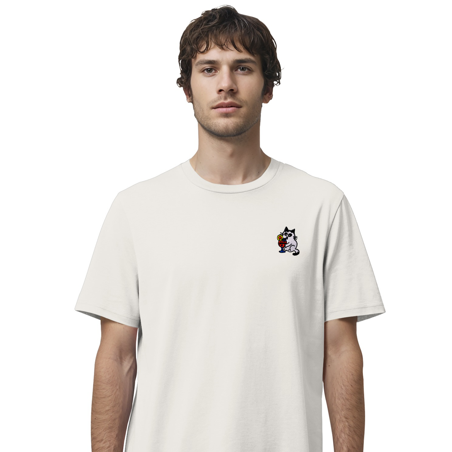 T-Shirt Aperol - Katze in Premium Bio-Qualität und hochwertiger Bestickung