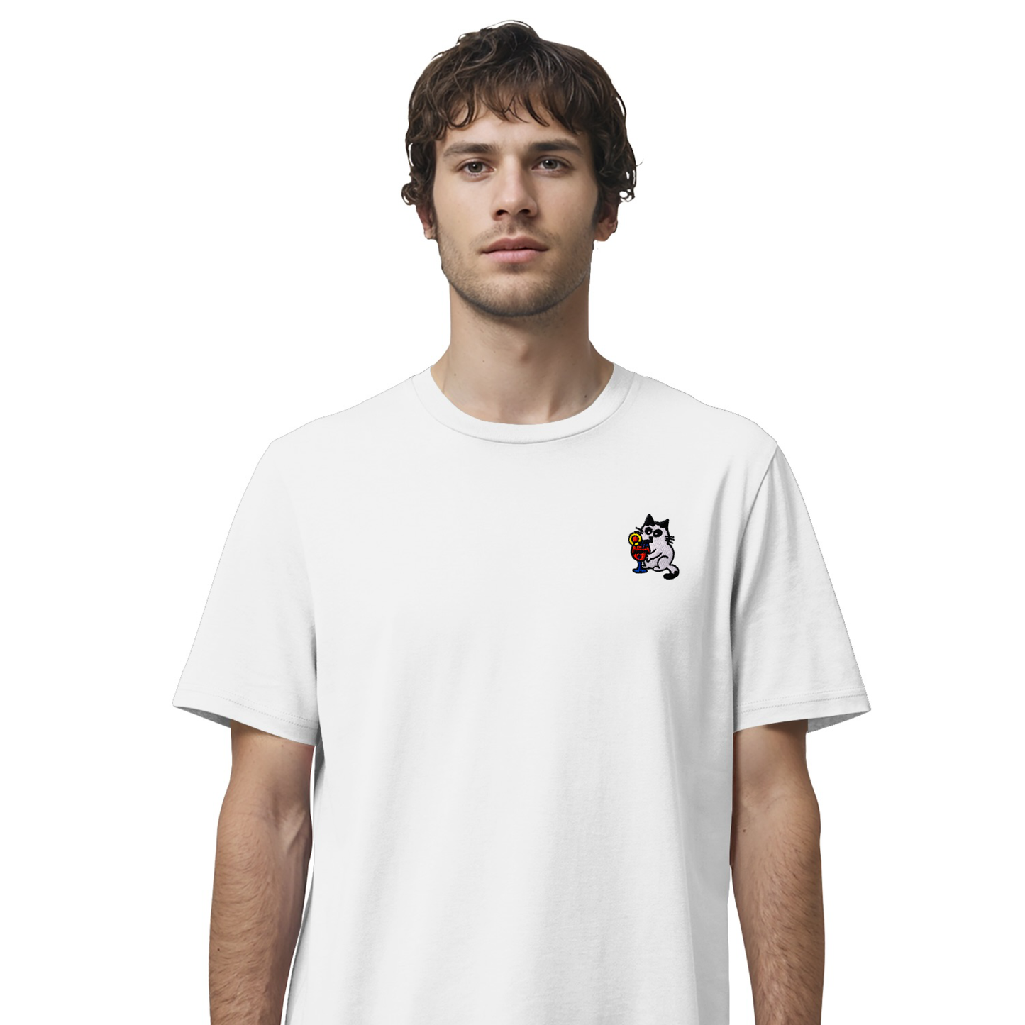 T-Shirt Aperol - Katze in Premium Bio-Qualität und hochwertiger Bestickung