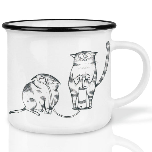 Tasse Keramik mit Katze für Katzenfans – Heliumkatzen