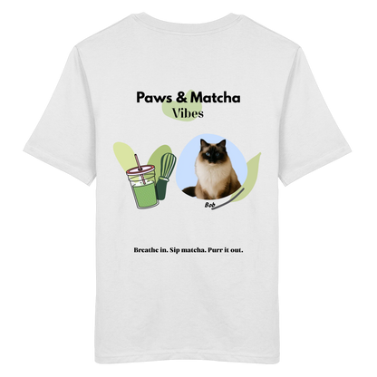 Personalisierbares Unisex T-Shirt "Paws & Matcha"