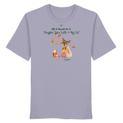 Pumpkin Spice Latte - Unisex T-Shirt personalisierbar mit Katze in Bio-Qualität