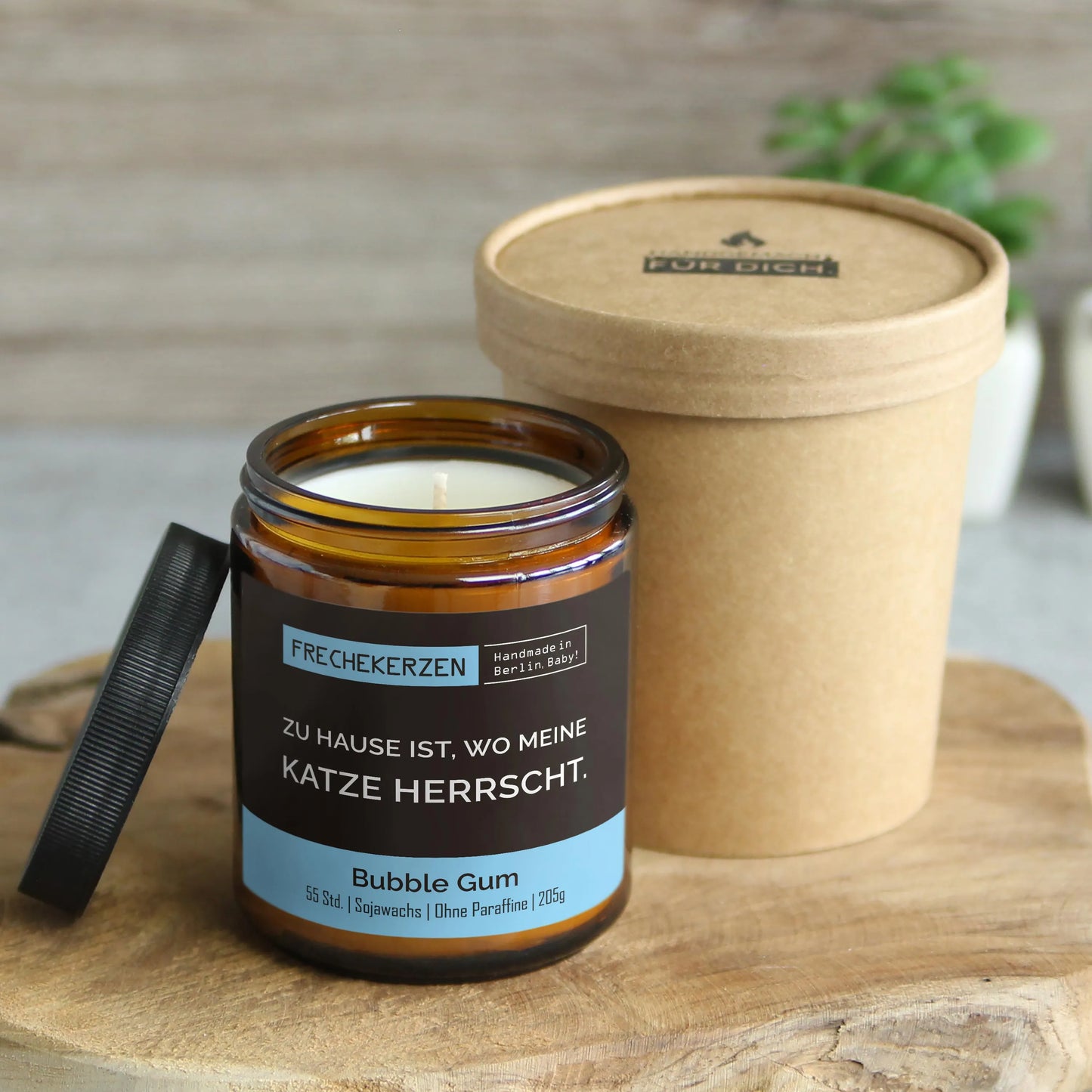Nachhaltige Duftkerze mit Spruch | Zu Hause ist, wo meine Katze herrscht.