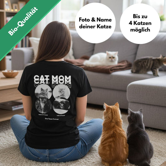 Cat MOM & Cat DAD - One Team Forever - Unisex Shirt personalisierbar mit Katze