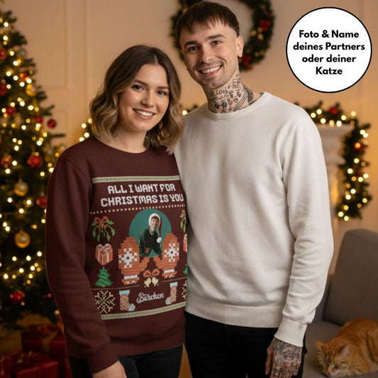 Christmas Couple Sweater - All I Want For Christmas Is You -