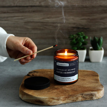 Nachhaltige Duftkerze mit Spruch | Zu Hause ist, wo meine Katze herrscht.